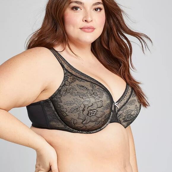 Cacique Modern Lace Unlined Full Coverage Bra - Picture 9 of 10